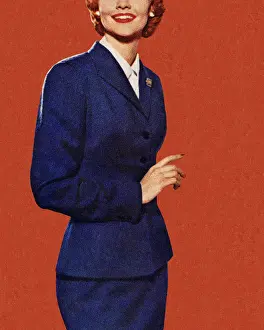 Businesswoman Prints: Lady in Blue Suit