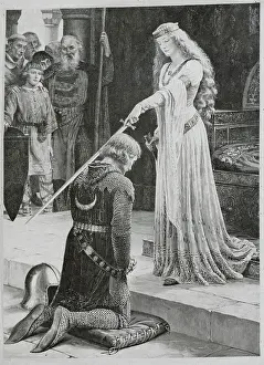 Lady Dubbing a Knight