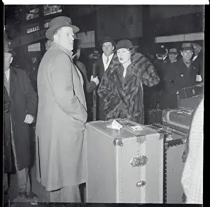 Lady Furness Having Her Baggage Checked by Customs