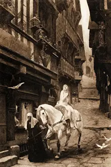 Lady Godiva Riding Naked on Horse