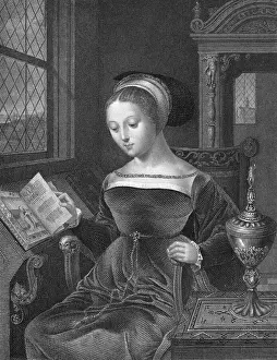 Lady Jane Grey Fingering Through Book