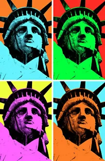 Computer Graphic Gallery: Lady Liberty Pop Art
