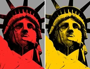 Images Dated 4th January 2016: Lady Liberty Pop Art Modern Design