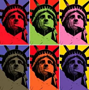 Images Dated 4th January 2016: Lady Liberty Pop Art Modern Design