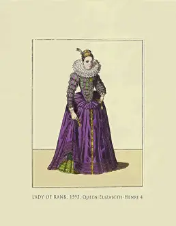 Fashon Prints: Lady of Rank 1595 Queen Elizabeth - Henri 4