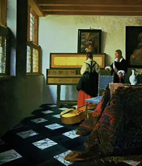 Musical Instrument Prints: Lady at a Virginal, c1652-1675. Artist: Jan Vermeer