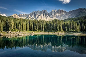 Images Dated 23rd July 2015: Lago Di Carezza, Dolomites, Italy