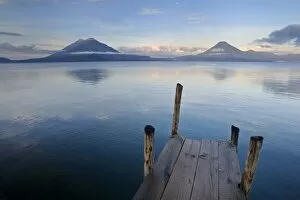Volcano Collection: Lake Atitlan, volcanoes, Toliman volcano, Atitlan volcano, San Pedro volcano, volcanic lake
