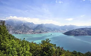 Images Dated 4th August 2015: Lake Iseo, aerial view in Lombardy Italy