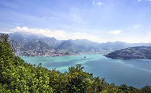 Images Dated 4th August 2015: Lake Iseo, aerial view in Lombardy Italy