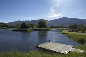 Images Dated 24th April 2012: lake with jetty, cape town, south Africa