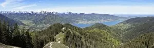 Images Dated 10th May 2012: Lake Tegernsee with Rottach-Egern and Bad Wiessee, Tegernsee valley