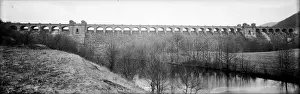 Prints of circa 1910: Lake Vyrnnry in North Wales, formed by the dam which retains water from the Conway and Marchnant Rivers, supplying Liverpool with water Alfred Hind Robinson (1864-1950) Prints: Lake Vyrnnry