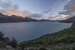 Lake Wakatipu at sunrise, Otago Region, South Island, New Zealand