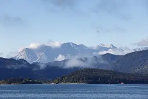 Upper Bavaria Prints: Lake Walchen with Karwendel Mountains and Wetterstein mountain range