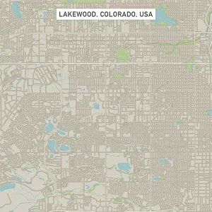 Computer Graphic Collection: Lakewood Colorado US City Street Map