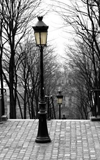 Images Dated 29th April 2016: Lamposts and Stairs at Montmartre