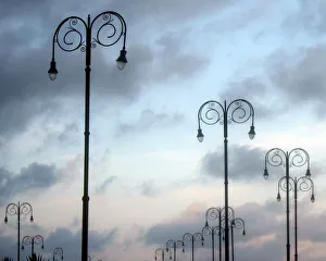 Images Dated 5th February 2007: Lampposts on esplanade, Havana, Cuba