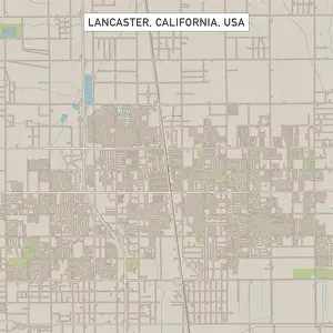 California Prints: Lancaster California US City Street Map