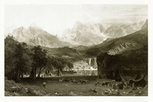 Images Dated 3rd March 2018: Landeras Peak in the Colorado Rocky Mountains Victorian Engraving