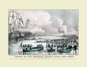 Mexican American Prints: Landing of the American forces