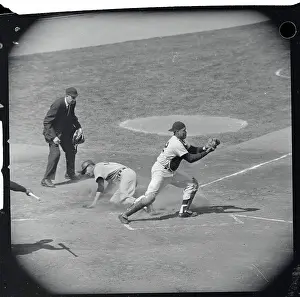 Landis and Howard, Right, Playing Baseball