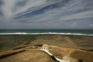Landscape, Atlantic coast near the Phare de Chassiron lighthouse at low tide, Ile dA Oleron island