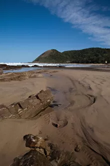 Landscape with beach and cliff, Port St Johns, Eastern Cape, South Africa