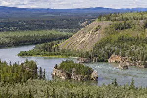 Images Dated 27th June 2016: Landscape with Five Finger Rapids and Yukon River, Yukon Territory, Canada