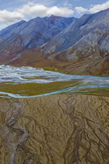 Landscape with Ivishak River and Brooks Range in Arctic National Wildlife Refuge, Alaska, USA