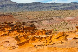 Landscape with Little Finland rock formations in Gold Butte National Monument, Mesquite, Nevada, USA