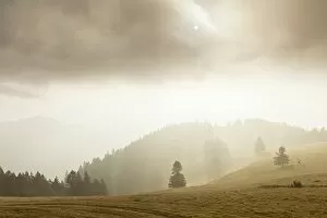Images Dated 16th October 2011: Landscape in the mist, Belchen, Black Forest, Baden-Wurttemberg, Germany