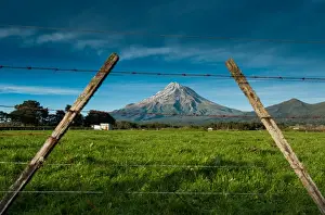 Taranaki Prints: Landscape with mountains