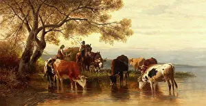 Bovine Prints: Landscape with Peasants and Cattle, 1880
