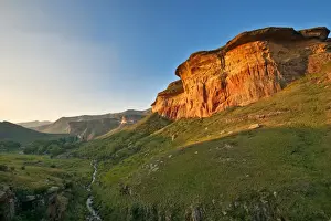 Landscape Photo of the beautiful sandstone rock faces of the Golden Gate National Park, Clarens, Free State, South Africa