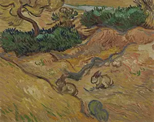 Animals And Birds Prints: Landscape With Rabbits