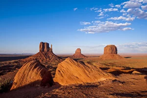 Landscape with rock formation, Monument Valley Navajo Tribal Park, Monument Valley, Utah, USA