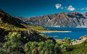 a landscape view of a lake in New Zealand