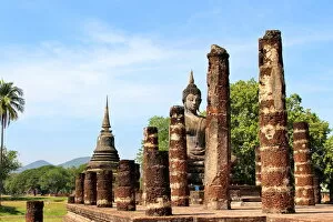 Images Dated 30th November 2015: Landscape of Wat Mahathat temple Sukhothai Thailand