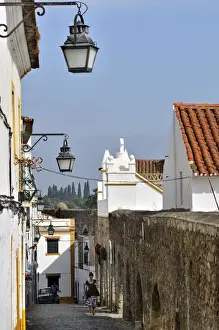 Aqueduct Prints: Lane in the historic district at the medieval aqueduct