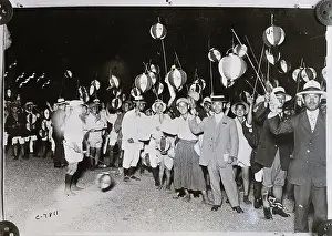 Attacking Prints: Lantern Procession, People Holding Lante