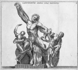 Eighteenth Century Prints: Laocoon group in the Vatican Museums is the most important depiction of the death struggle of Laocoon and his sons