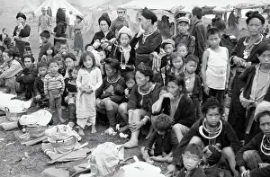 Laos Prints: Laotian Citizens Resting at Relief Center