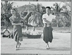 Laos Prints: Laotian Dancers Performing for Viewers