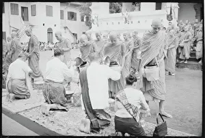 Buddhist Prints: Laotian Leaders Acknowledging Monks