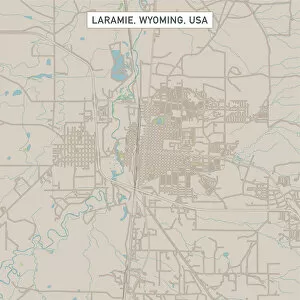 Wyoming Collection: Laramie Wyoming US City Street Map