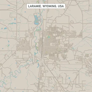 Wyoming Collection: Laramie Wyoming US City Street Map