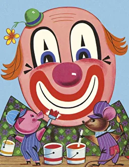 Images Dated 31st October 2012: Large Clown Face