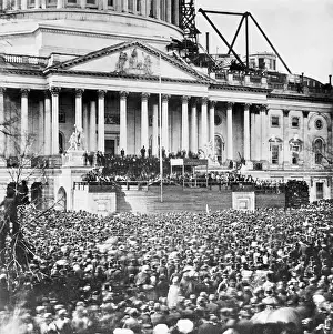 Large Crowd at Abraham Lincoln Inaugural Speech