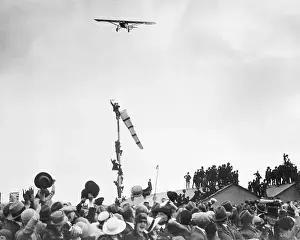 Large Crowd Awaiting Charles Lindbergh After His Transatlantic Flight